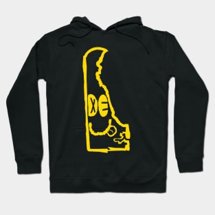 DE Eyes Delaware Grunge Smiling Face Black Background Hoodie